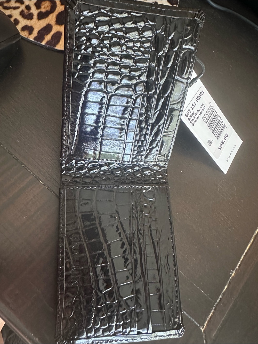 Brahmin Black Croc-Embossed Bifold Wallet - Picture 3 of 4